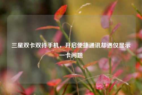 三星双卡双待手机,开启便捷通讯却遇仅显示一卡问题