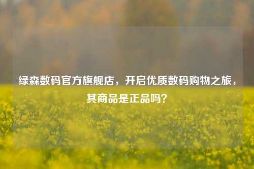 绿森数码官方旗舰店,开启优质数码购物之旅,其商品是正品吗?