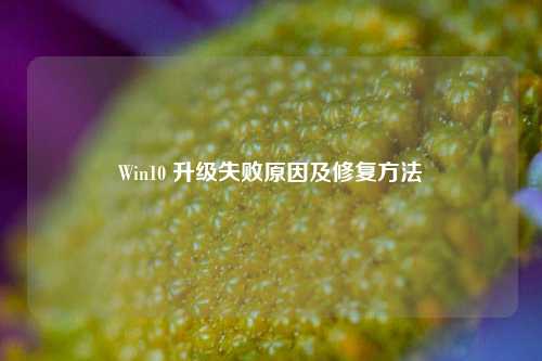 Win10 升级失败原因及修复