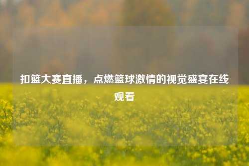 扣篮大赛直播,点燃篮球 的视觉盛宴在线观看