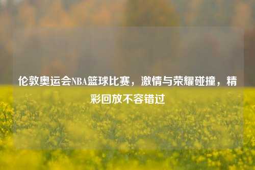伦敦奥运会NBA篮球比赛, 与荣耀碰撞,精彩回放不容错过