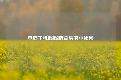 电脑主机嗡嗡响背后的小秘密