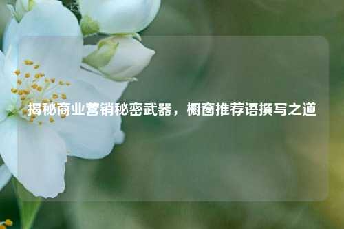 揭秘商业营销秘密武器,橱窗推荐语撰写之道