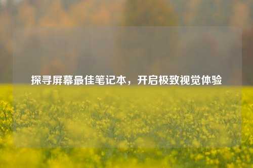 探寻屏幕更佳笔记本,开启极致视觉体验