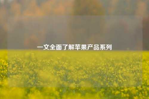 一文全面了解苹果产品系列